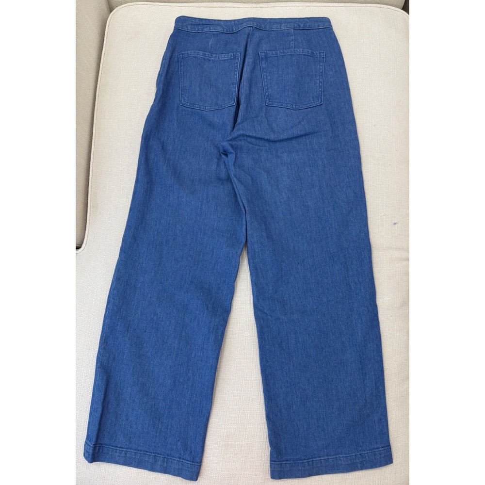 Old Navy Jeans Womens 10 Sky-Hi Wide Leg Sailor Button Denim Excellent - Picture 8 of 8